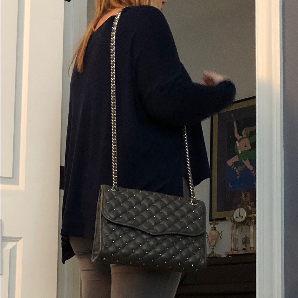 Rebecca Minkoff Studded Gray Quilted Bag - Picture 5 of 5